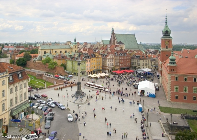 Faces of Warsaw - View of the Old Town and the Royal Castle Square from St. Anne's Church tower
