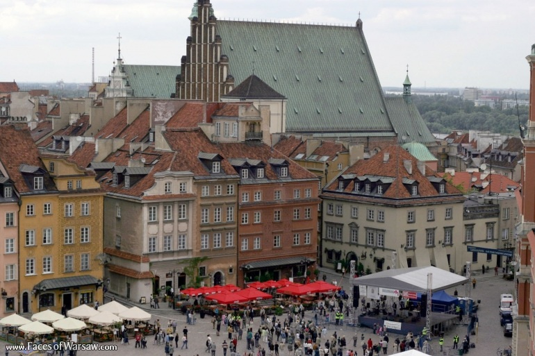 Faces of Warsaw - View of the Old Town and the Royal Castle Square from St. Anne's Church tower