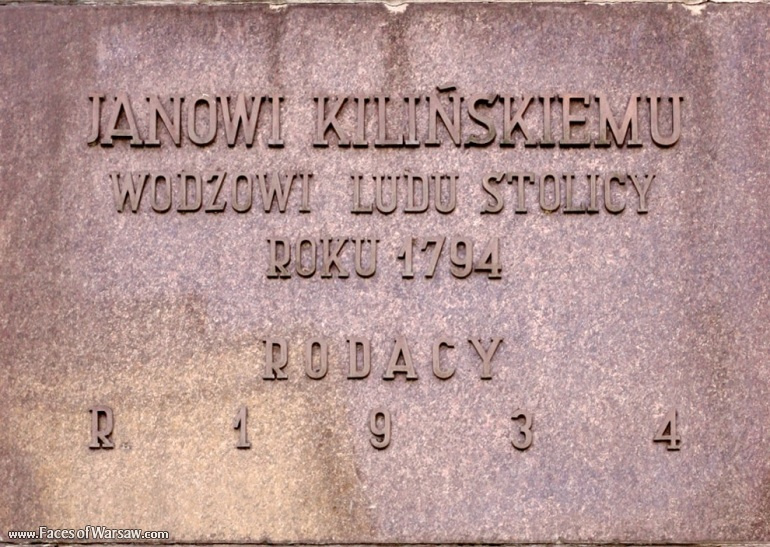 Faces of Warsaw - Plate of the monument to Jan Kiliński