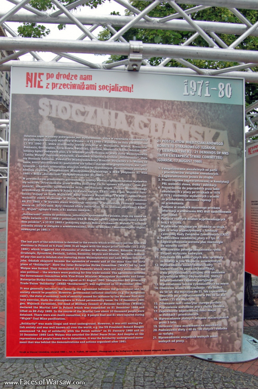 Faces of Warsaw - "We go separate ways with the oponents of socialism!", Konstytucji Square, 2009