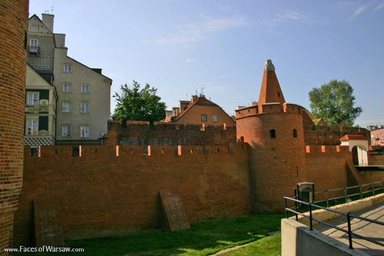 Faces of Warsaw - City walls as seen from the Barbican