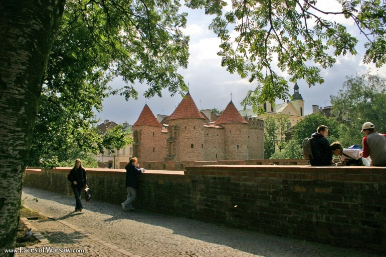 Faces of Warsaw - View of the Barbican and the Old Town from the city walls