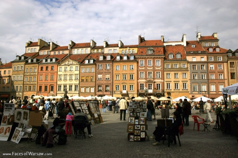 Faces of Warsaw - Market - Place: in spring not very crowded with visitors